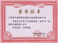 2009年廣西建筑業(yè)誠信施工企業(yè)