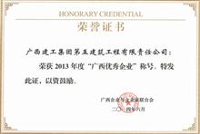 2013年度廣西優(yōu)秀企業(yè)
