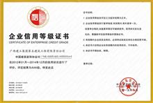 （2015年·國家級）企業(yè)信用AAA級證書（裝飾）